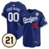 Los Angeles Dodgers Roberto Clemente Tribute Patch Vapor Premier Limited Custom Jersey - All Stitched