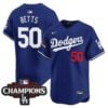 Mookie Betts Jersey #50 Los Angeles Dodgers NL West Division Champions Patch Vapor Premier Limited Stitched - Top Design Fan Mookie Betts Jersey #50 Los Angeles Dodgers NL West Division Champions Patch Vapor Premier Limited Stitched