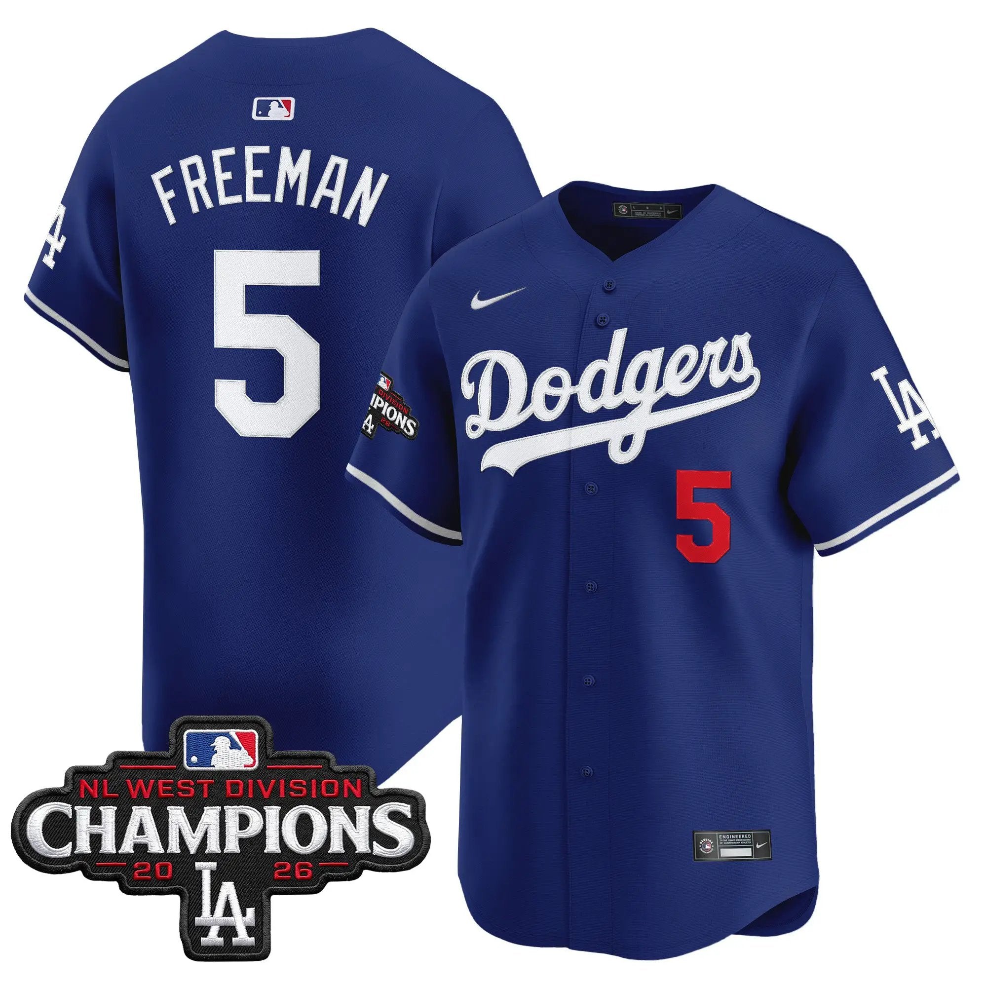 Freddie Freeman Jersey #5 Los Angeles Dodgers NL West Division Champions Patch Vapor Premier Limited Stitched - Top Design Fan Freddie Freeman Jersey #5 Los Angeles Dodgers NL West Division Champions Patch Vapor Premier Limited Stitched