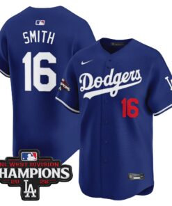 Will Smith Jersey #16 Los Angeles Dodgers NL West Division Champions Patch Vapor Premier Limited Stitched