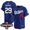 Tarik Skubal Jersey #29 Los Angeles Dodgers NL West Division Champions Patch Vapor Premier Limited Stitched