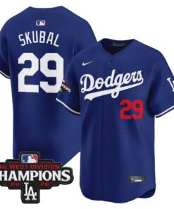 Tarik Skubal Jersey #29 Los Angeles Dodgers NL West Division Champions Patch Vapor Premier Limited Stitched