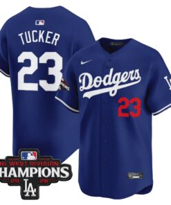 Kyle Tucker Jersey #23 Los Angeles Dodgers NL West Division Champions Patch Vapor Premier Limited Stitched