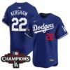 Clayton Kershaw Jersey #22 Los Angeles Dodgers NL West Division Champions Patch Vapor Premier Limited Stitched - Top Design Fan Clayton Kershaw Jersey #22 Los Angeles Dodgers NL West Division Champions Patch Vapor Premier Limited Stitched