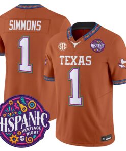 Colin Simmons Jersey #1 Texas Longhorns 2026 Latino Heritage Month Vapor Limited All Stitched