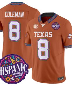 Cam Coleman Jersey #8 Texas Longhorns 2026 Latino Heritage Month Vapor Limited All Stitched