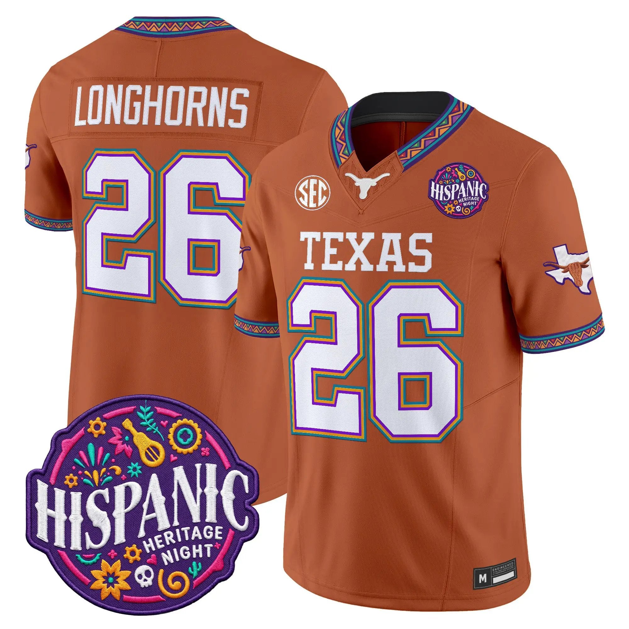 Longhorns Jersey #26 Texas Longhorns 2026 Latino Heritage Month Vapor Limited All Stitched - Top Design Fan Longhorns Jersey #26 Texas Longhorns 2026 Latino Heritage Month Vapor Limited All Stitched