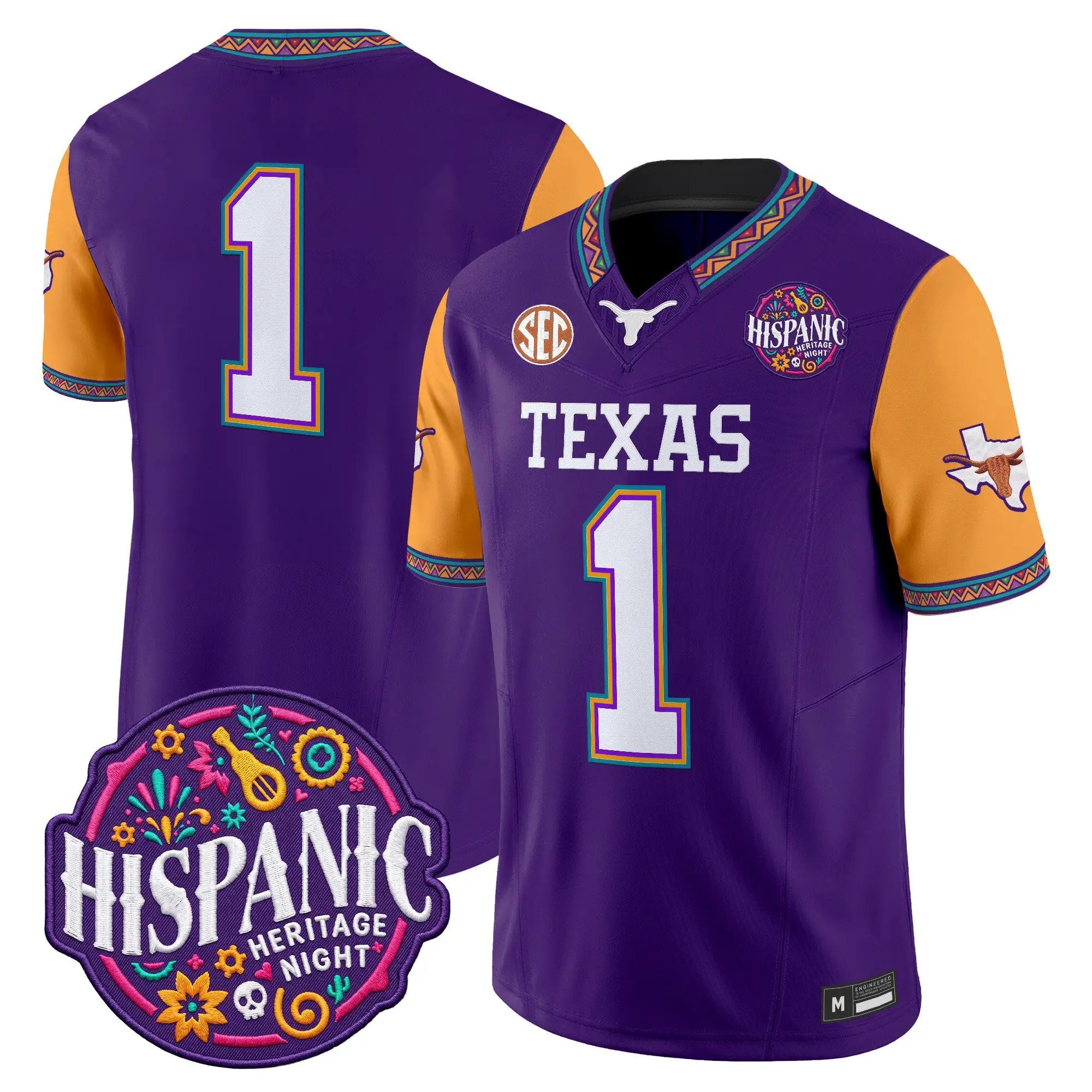 team-jersey-1-texas-longhorns-2026-latino-heritage-month-vapor-limited-all-stitched-04 - Top Design Fan Team Jersey #1 Texas Longhorns 2026 Latino Heritage Month Vapor Limited All Stitched