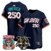 America Jersey #250 San Diego Padres 2026 City Connect Vapor Premier Limited Tony Gwynn Patch Stitched - Top Design Fan America Jersey #250 San Diego Padres 2026 City Connect Vapor Premier Limited Tony Gwynn Patch Stitched