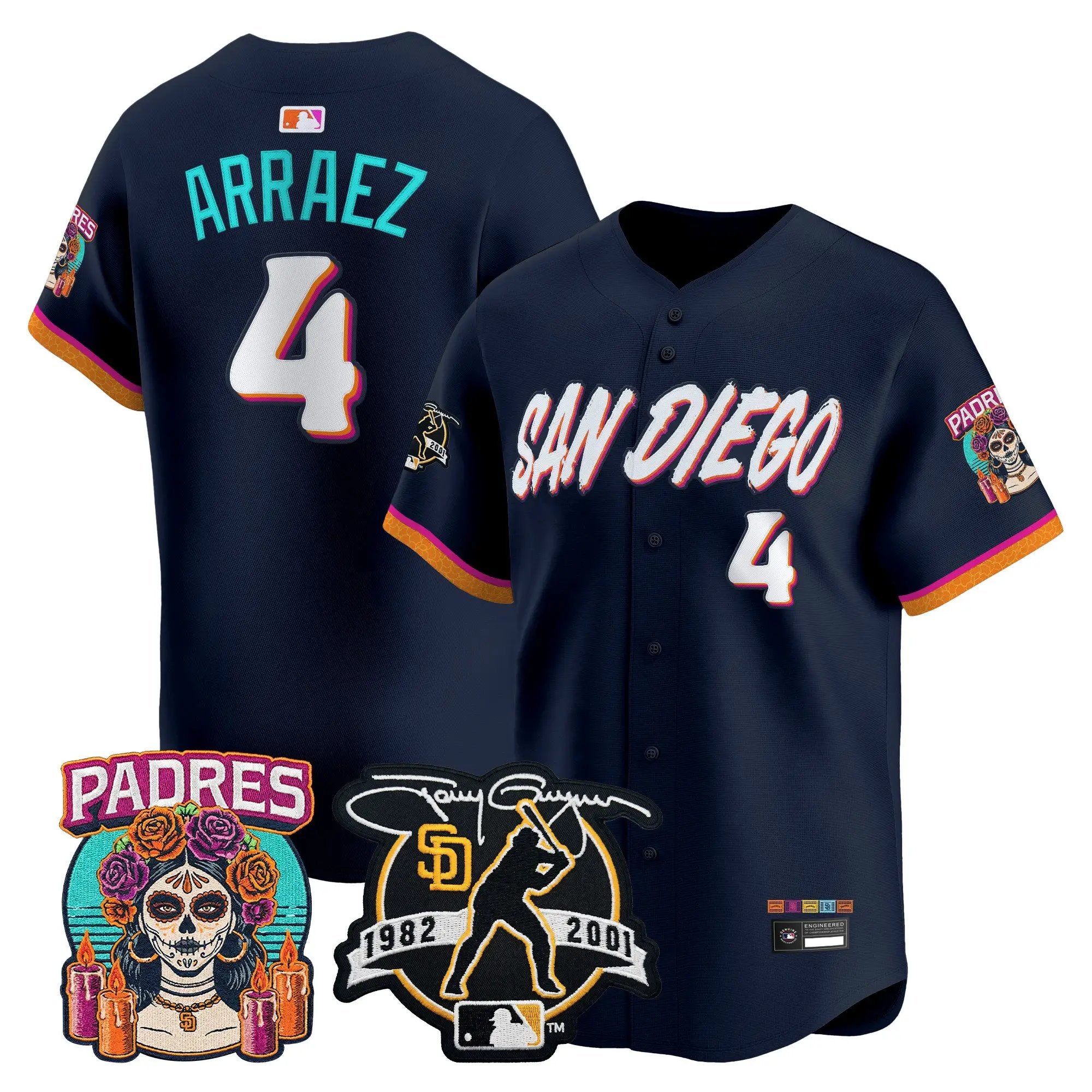 Luis Arraez Jersey #4 San Diego Padres 2026 City Connect Vapor Premier Limited Tony Gwynn Patch Stitched - Top Design Fan Luis Arraez Jersey #4 San Diego Padres 2026 City Connect Vapor Premier Limited Tony Gwynn Patch Stitched