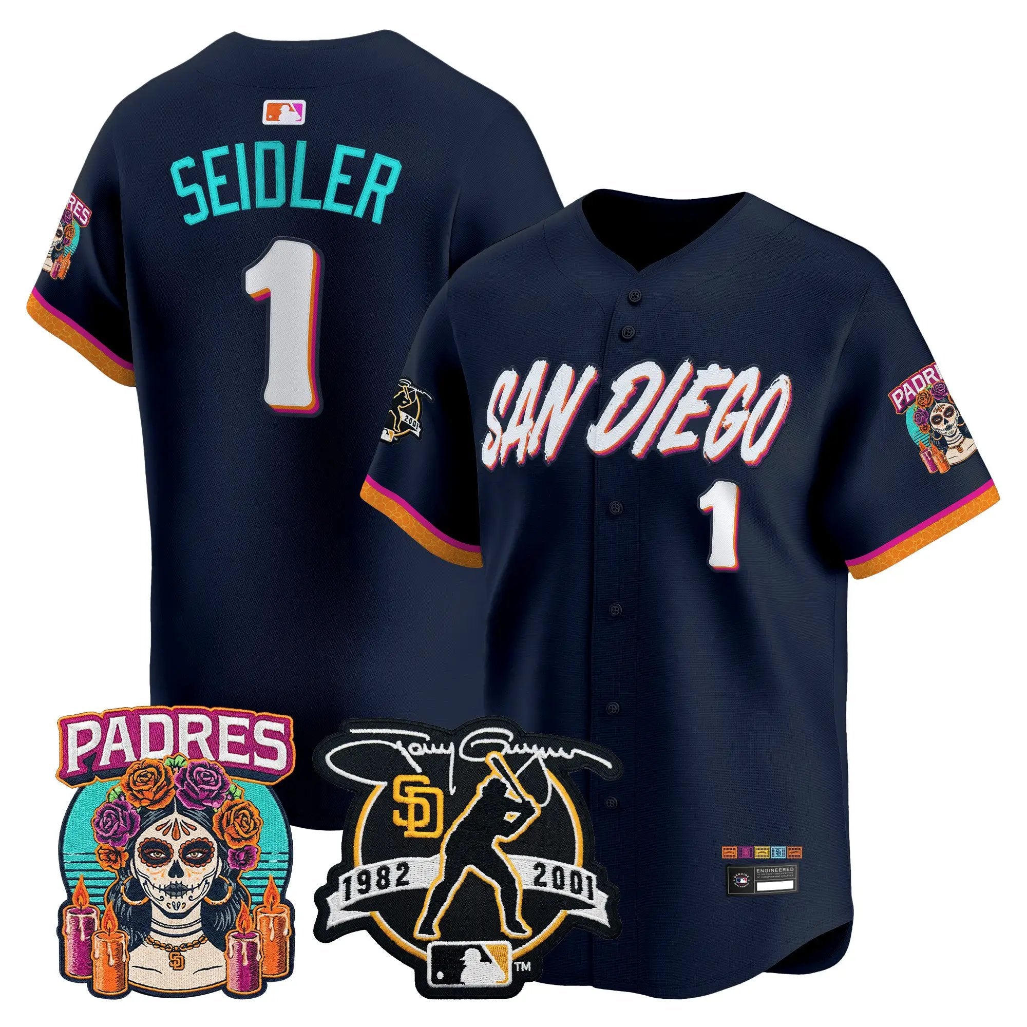 Peter Seidler Jersey #1 San Diego Padres 2026 City Connect Vapor Premier Limited Tony Gwynn Patch Stitched - Top Design Fan Peter Seidler Jersey #1 San Diego Padres 2026 City Connect Vapor Premier Limited Tony Gwynn Patch Stitched