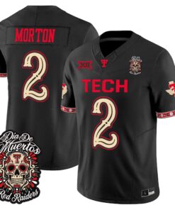 Behren Morton Jersey #2 Texas Tech Red Raiders Día de los Muertos Vapor Limited All Stitched