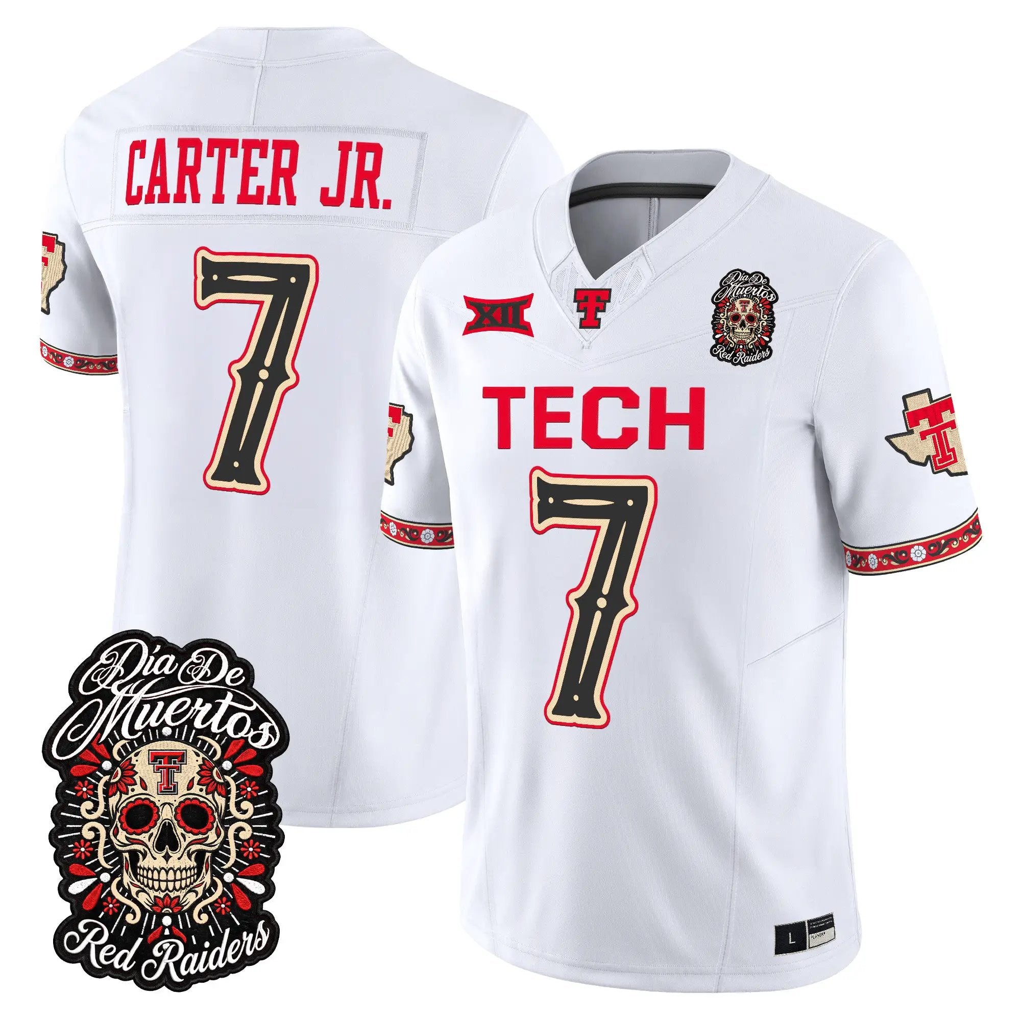 terrance-carter-jr-jersey-7-texas-tech-red-raiders-dia-de-los-muertos-vapor-limited-all-stitched-03 - Top Design Fan Terrance Carter Jr. Jersey #7 Texas Tech Red Raiders Día de los Muertos Vapor Limited All Stitched