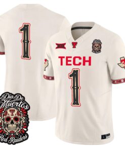 Team Jersey #1 Texas Tech Red Raiders Día de los Muertos Vapor Limited All Stitched