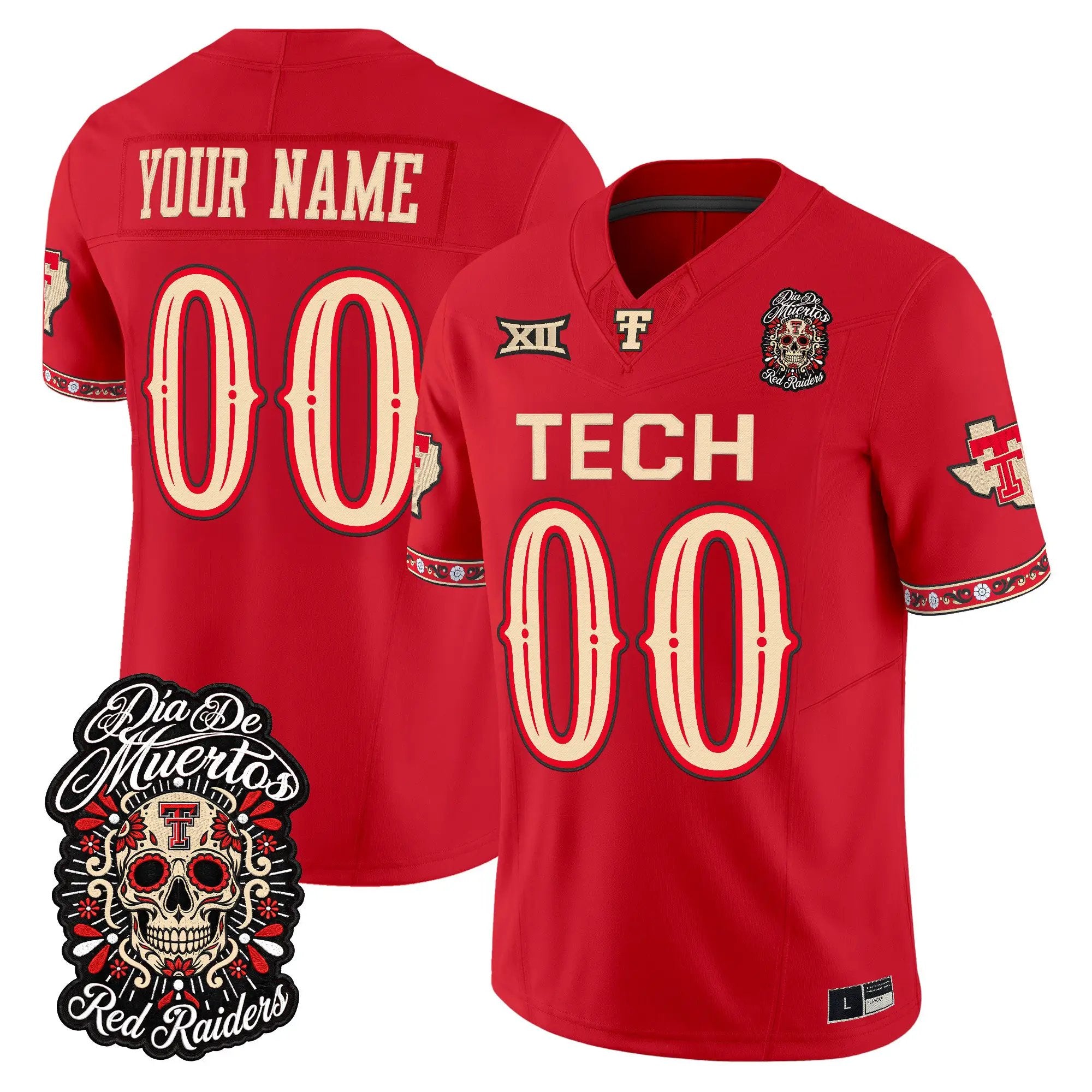 texas-tech-red-raiders-dia-de-los-muertos-vapor-limited-custom-jersey-all-stitched-02 - Top Design Fan Texas Tech Red Raiders Día de los Muertos Vapor Limited Custom Jersey - All Stitched