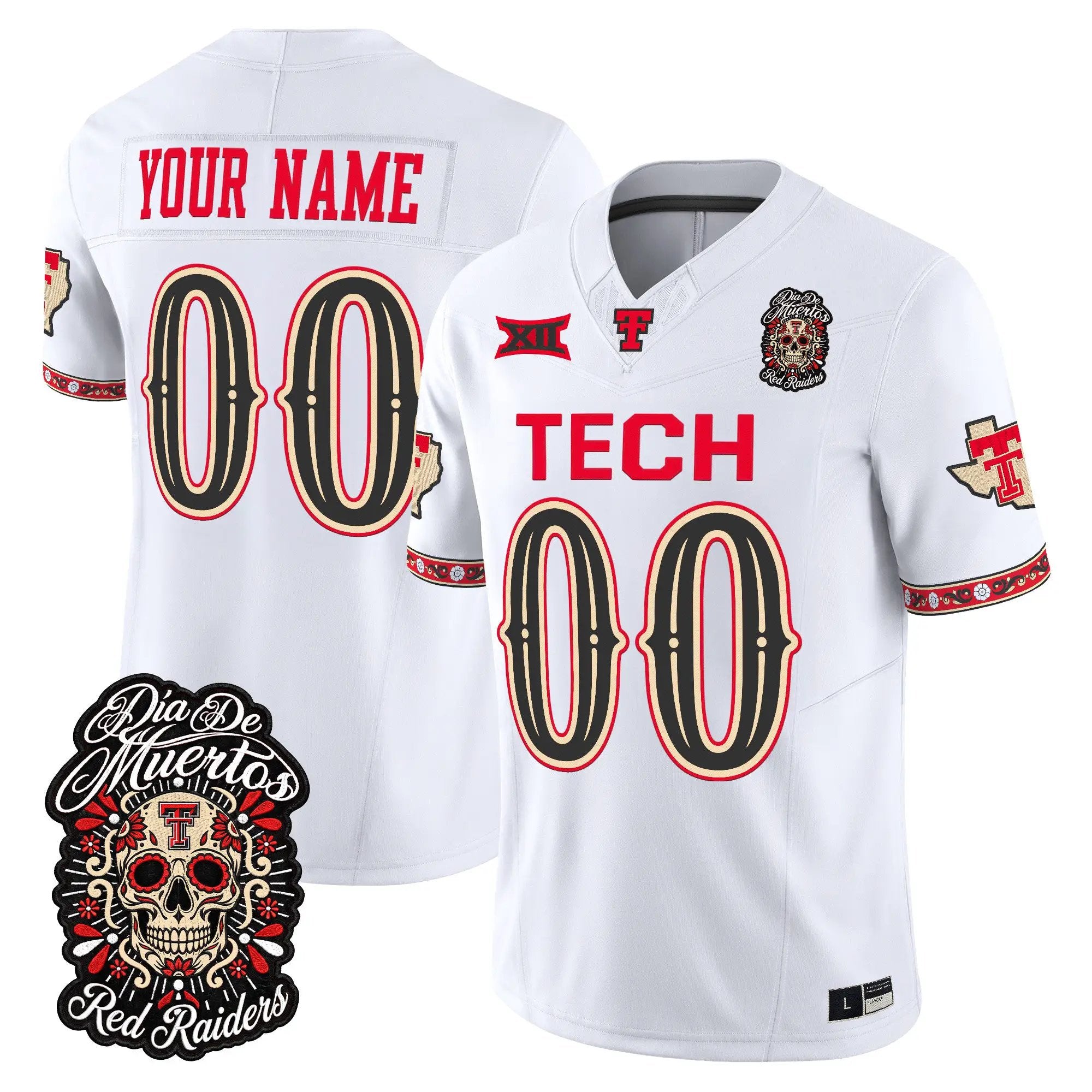 texas-tech-red-raiders-dia-de-los-muertos-vapor-limited-custom-jersey-all-stitched-03 - Top Design Fan Texas Tech Red Raiders Día de los Muertos Vapor Limited Custom Jersey - All Stitched