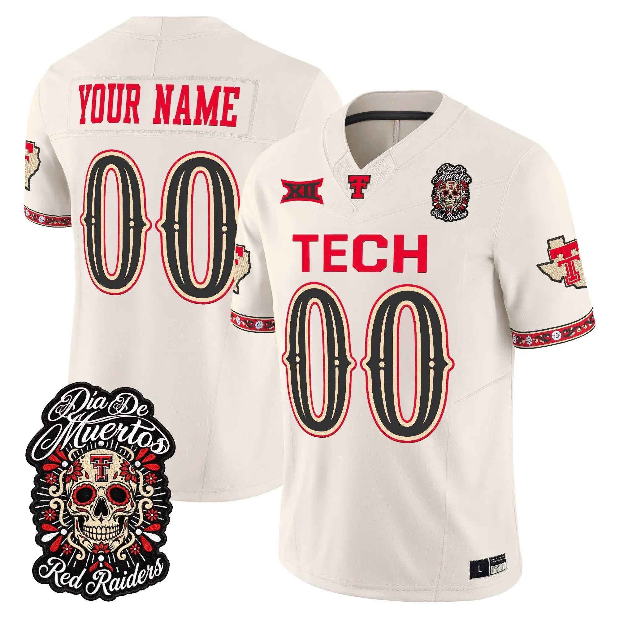 texas-tech-red-raiders-dia-de-los-muertos-vapor-limited-custom-jersey-all-stitched-04 - Top Design Fan Texas Tech Red Raiders Día de los Muertos Vapor Limited Custom Jersey - All Stitched