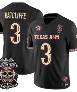 Marcus Ratcliffe Jersey #3 Texas A&M Aggies Día de los Muertos Vapor Limited All Stitched