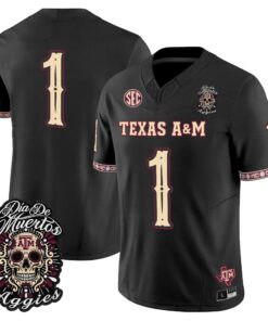 Team Jersey #1 Texas A&M Aggies Día de los Muertos Vapor Limited All Stitched