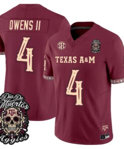 Rueben Owens II Jersey #4 Texas A&M Aggies Día de los Muertos Vapor Limited All Stitched