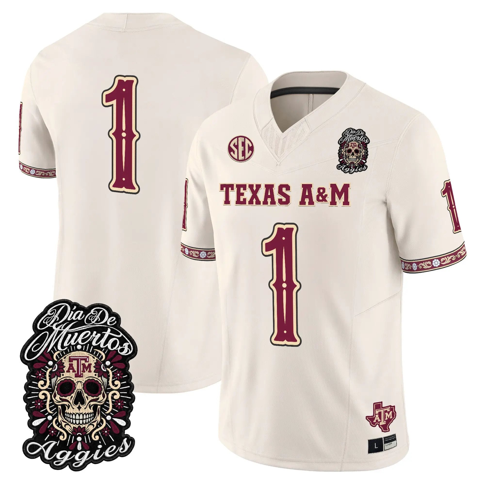 team-jersey-1-texas-a-m-aggies-dia-de-los-muertos-vapor-limited-all-stitched-03 - Top Design Fan Team Jersey #1 Texas A&M Aggies Día de los Muertos Vapor Limited All Stitched
