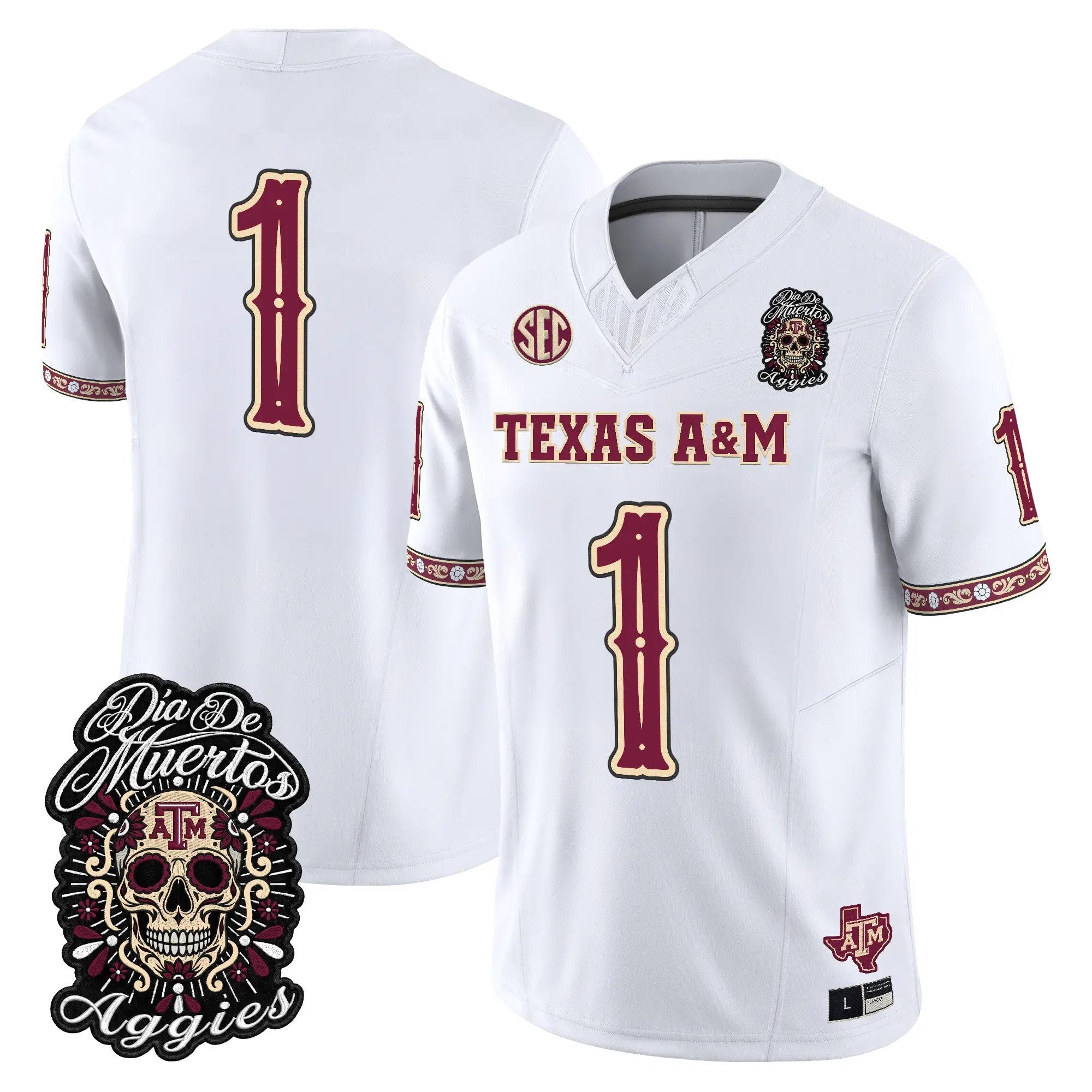 team-jersey-1-texas-a-m-aggies-dia-de-los-muertos-vapor-limited-all-stitched-04 - Top Design Fan Team Jersey #1 Texas A&M Aggies Día de los Muertos Vapor Limited All Stitched