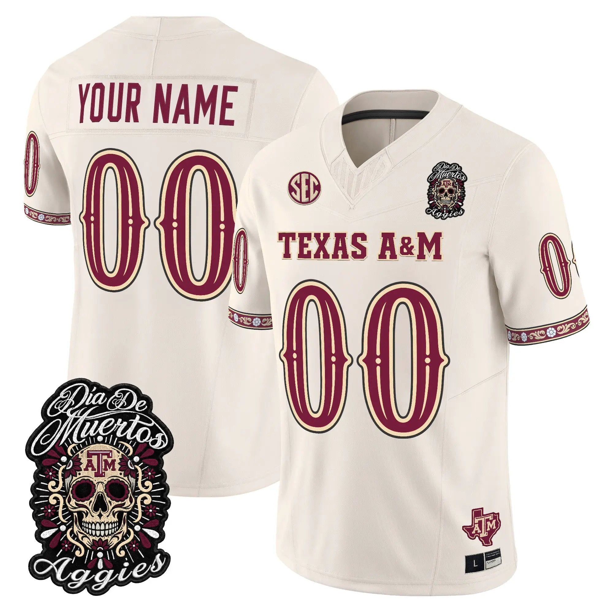 texas-a-m-aggies-dia-de-los-muertos-vapor-limited-custom-jersey-all-stitched-03 - Top Design Fan Texas A&M Aggies Día de los Muertos Vapor Limited Custom Jersey - All Stitched
