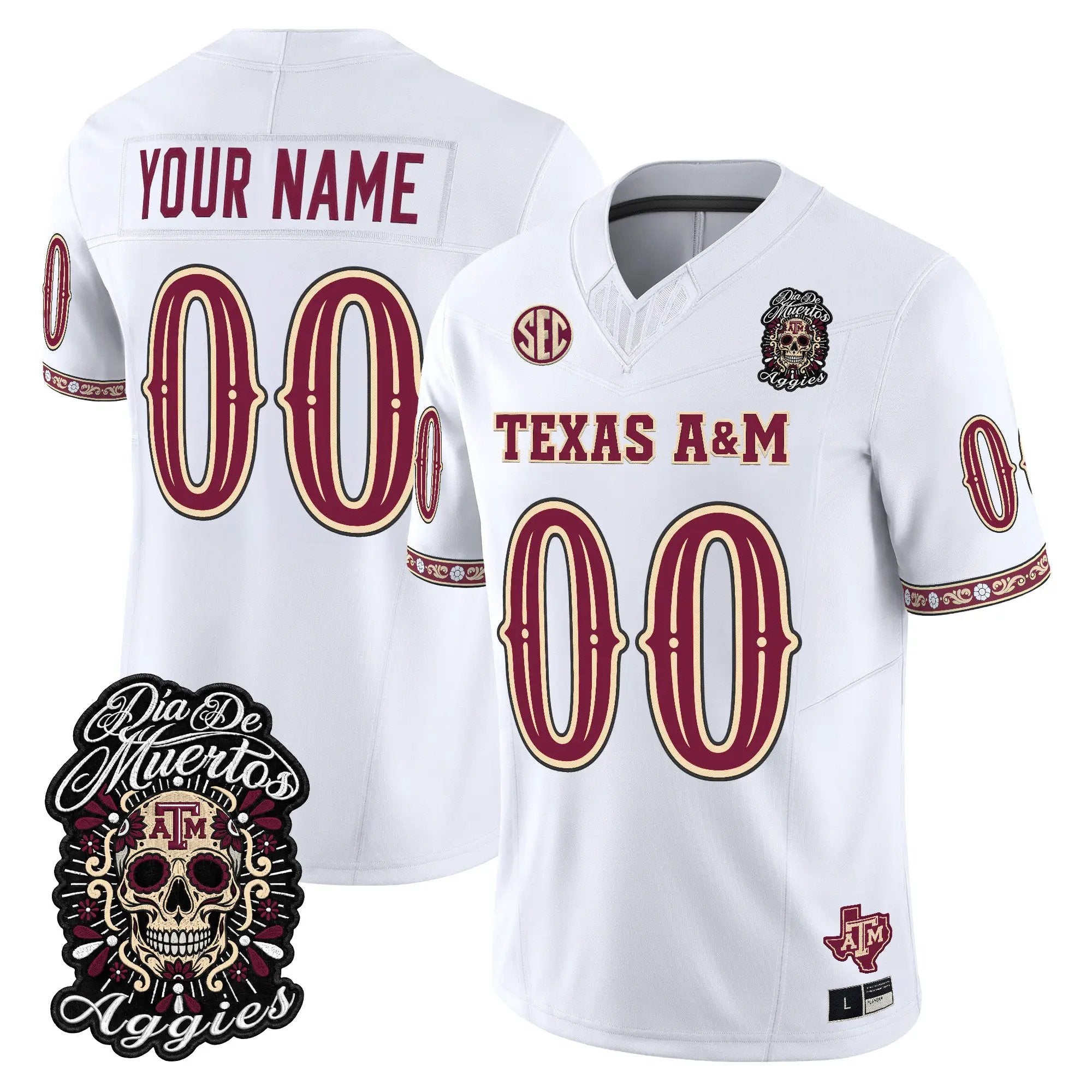texas-a-m-aggies-dia-de-los-muertos-vapor-limited-custom-jersey-all-stitched-04 - Top Design Fan Texas A&M Aggies Día de los Muertos Vapor Limited Custom Jersey - All Stitched