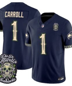Seattle Seahawks Día de los Muertos Vapor Limited Jersey - All Stitched