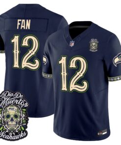 Seattle Seahawks Día de los Muertos Vapor Limited Jersey - All Stitched