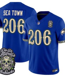 Seattle Seahawks Día de los Muertos Vapor Limited Jersey - All Stitched