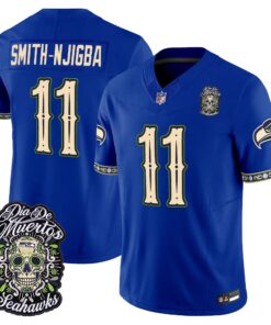 Seattle Seahawks Día de los Muertos Vapor Limited Jersey - All Stitched