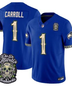 Seattle Seahawks Día de los Muertos Vapor Limited Jersey - All Stitched