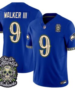 Seattle Seahawks Día de los Muertos Vapor Limited Jersey - All Stitched
