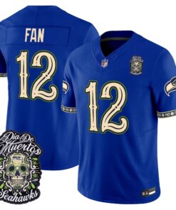 Seattle Seahawks Día de los Muertos Vapor Limited Jersey - All Stitched