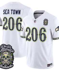 Seattle Seahawks Día de los Muertos Vapor Limited Jersey - All Stitched