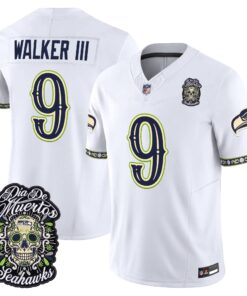 Seattle Seahawks Día de los Muertos Vapor Limited Jersey - All Stitched