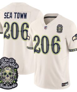 Seattle Seahawks Día de los Muertos Vapor Limited Jersey - All Stitched