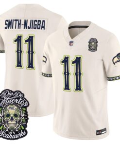 Seattle Seahawks Día de los Muertos Vapor Limited Jersey - All Stitched