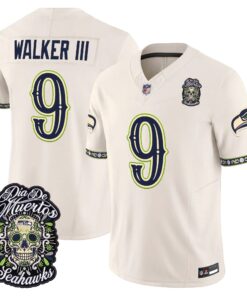 Seattle Seahawks Día de los Muertos Vapor Limited Jersey - All Stitched