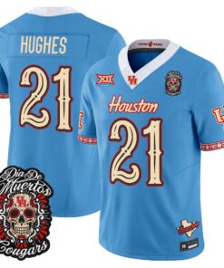 Makhi Hughes Jersey #21 Houston Cougars Día de los Muertos Vapor Limited All Stitched