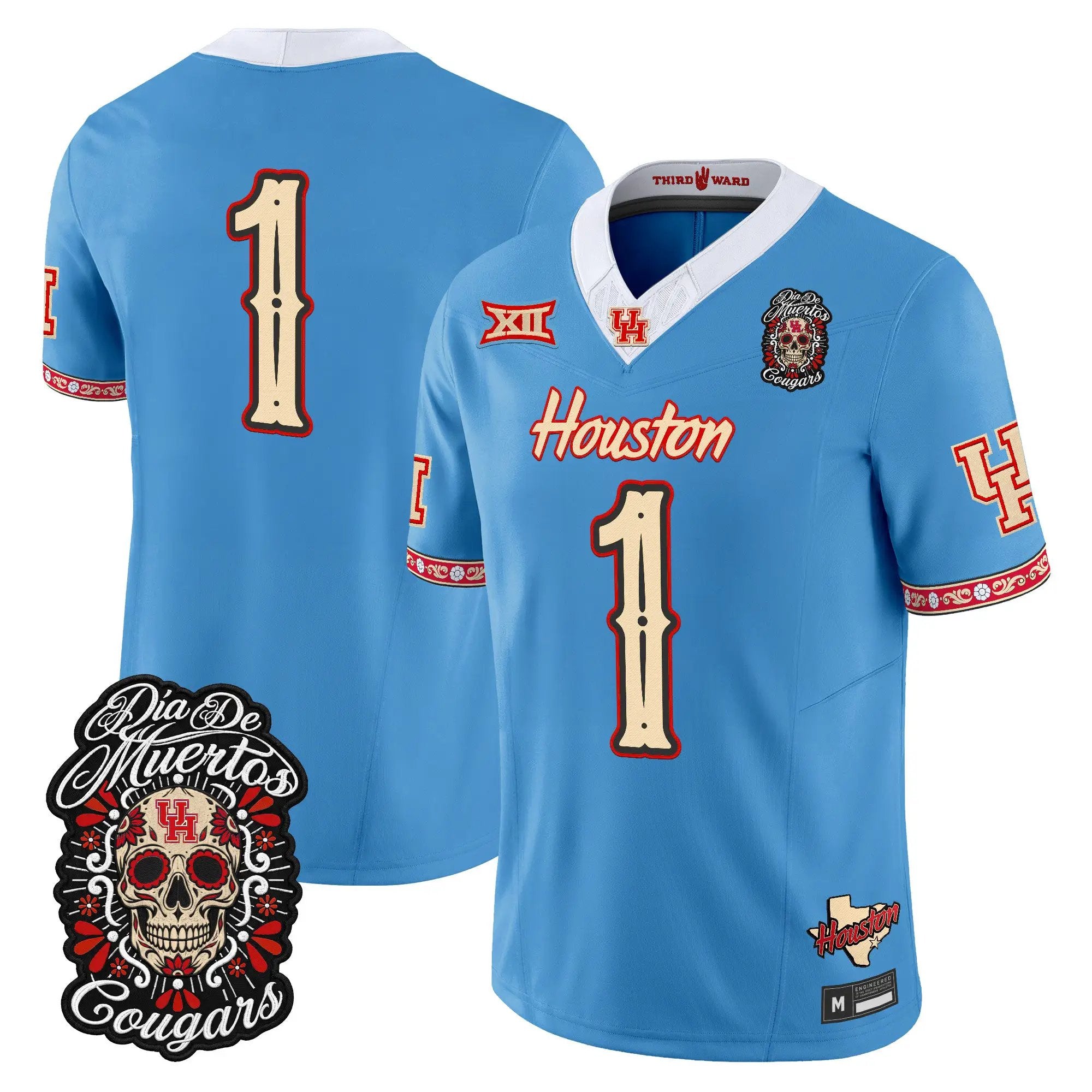 Team Jersey #1 Houston Cougars Día de los Muertos Vapor Limited All Stitched - Top Design Fan Team Jersey #1 Houston Cougars Día de los Muertos Vapor Limited All Stitched
