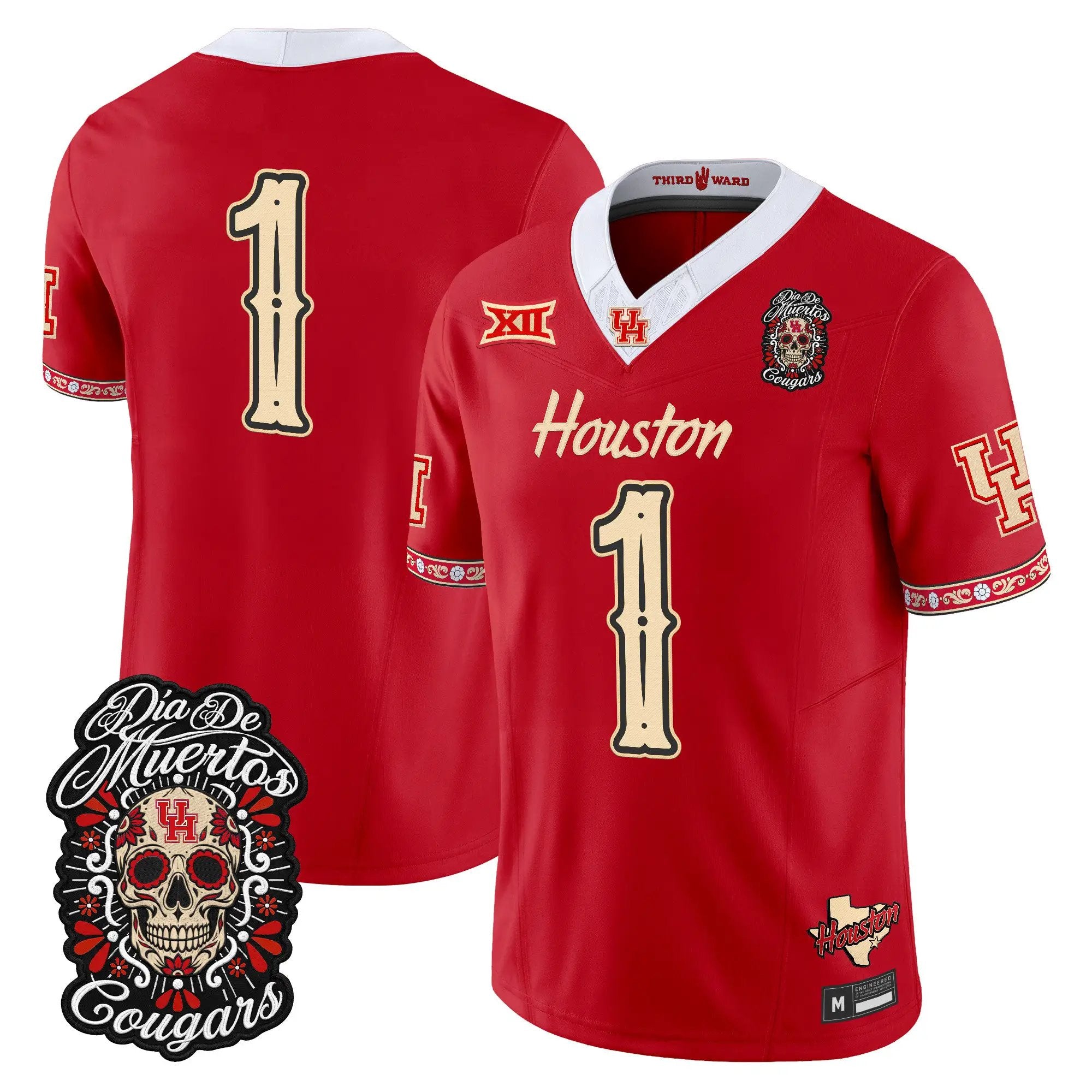 team-jersey-1-houston-cougars-dia-de-los-muertos-vapor-limited-all-stitched-02 - Top Design Fan Team Jersey #1 Houston Cougars Día de los Muertos Vapor Limited All Stitched