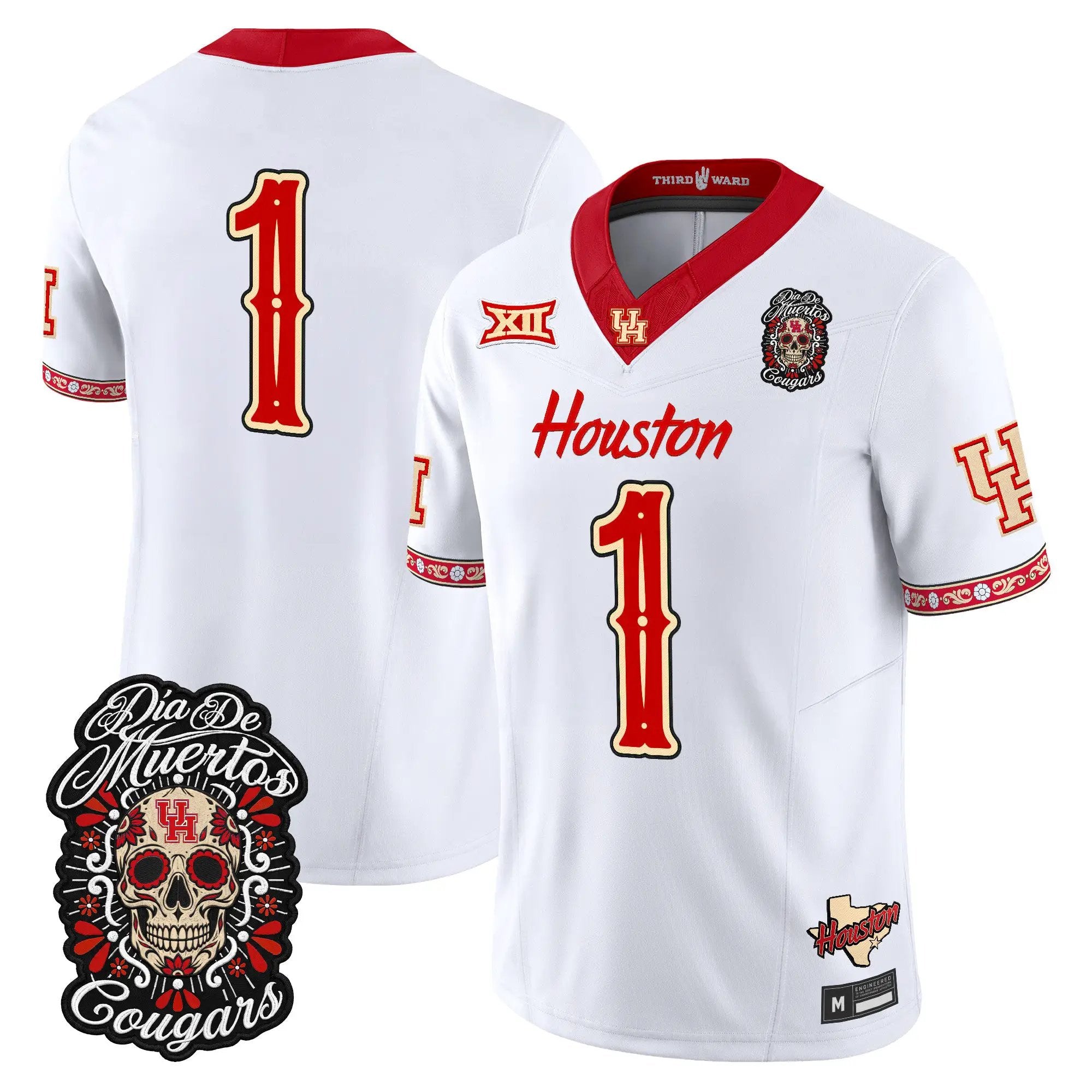 team-jersey-1-houston-cougars-dia-de-los-muertos-vapor-limited-all-stitched-03 - Top Design Fan Team Jersey #1 Houston Cougars Día de los Muertos Vapor Limited All Stitched