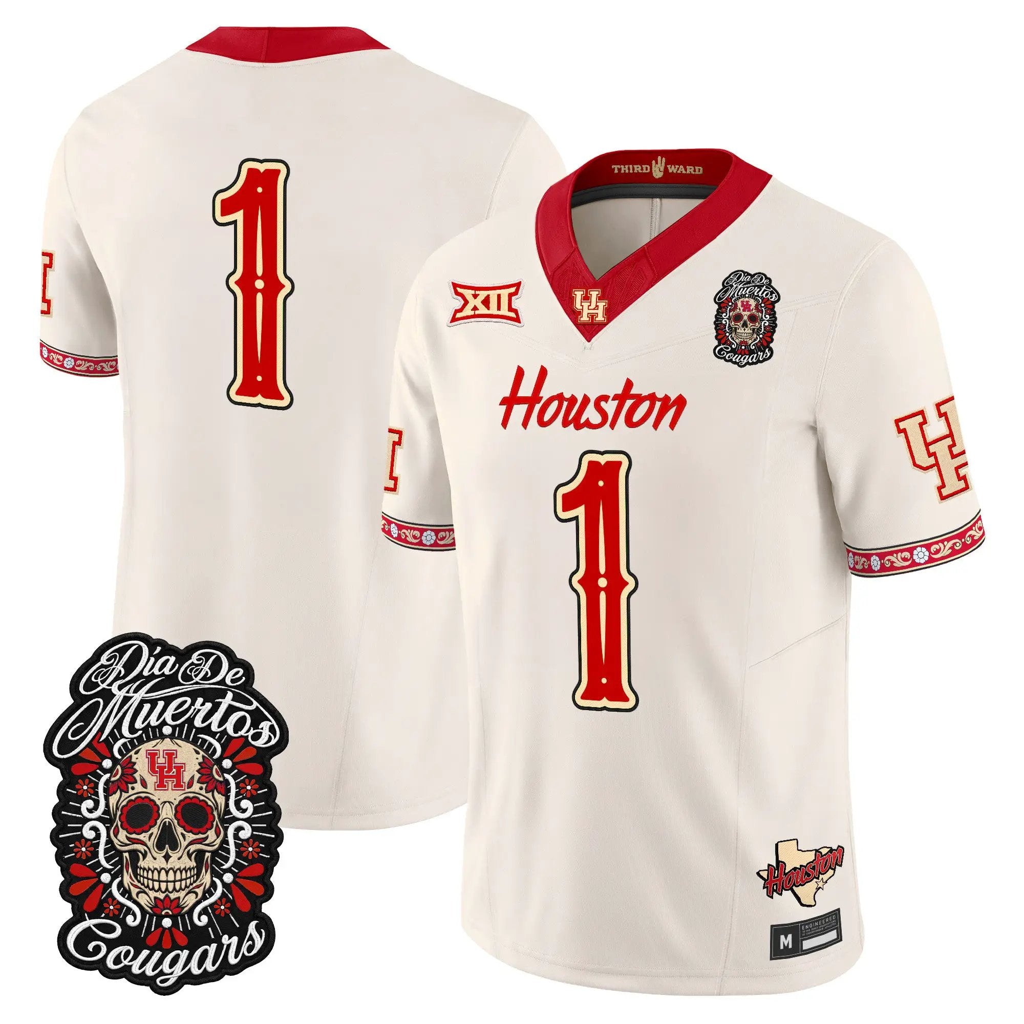 team-jersey-1-houston-cougars-dia-de-los-muertos-vapor-limited-all-stitched-04 - Top Design Fan Team Jersey #1 Houston Cougars Día de los Muertos Vapor Limited All Stitched