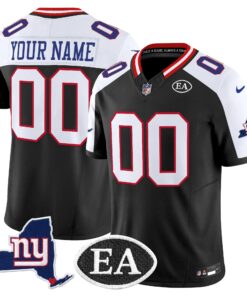 New York Giants Ernie Accorsi Memorial & State Patch Vapor Limited Custom Jersey - All Stitched