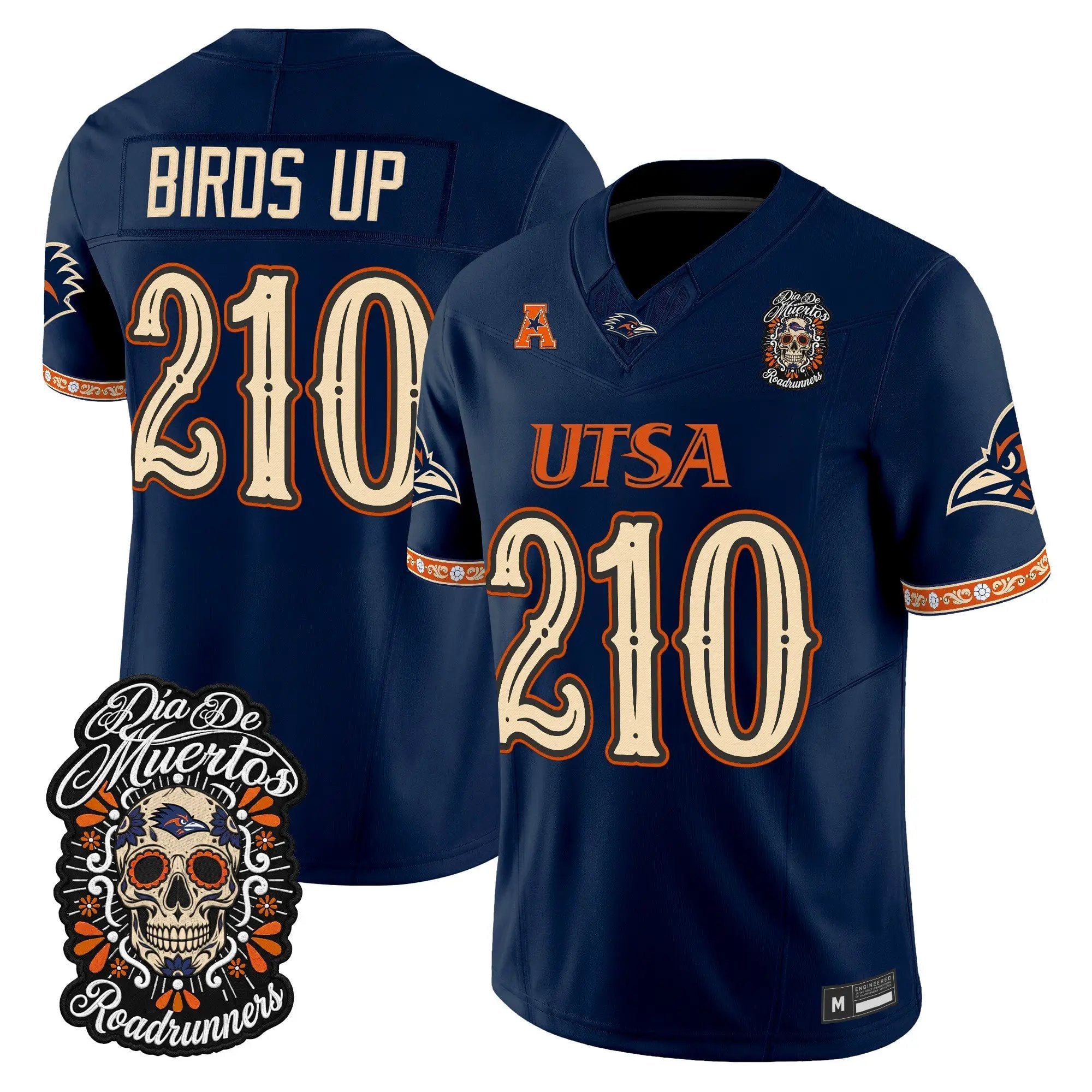Birds Up Jersey #210 UTSA Roadrunners Día de los Muertos Vapor Limited All Stitched - Top Design Fan Birds Up Jersey #210 UTSA Roadrunners Día de los Muertos Vapor Limited All Stitched