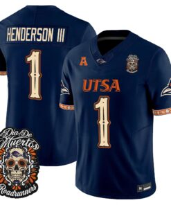 Will Henderson III Jersey #1 UTSA Roadrunners Día de los Muertos Vapor Limited All Stitched