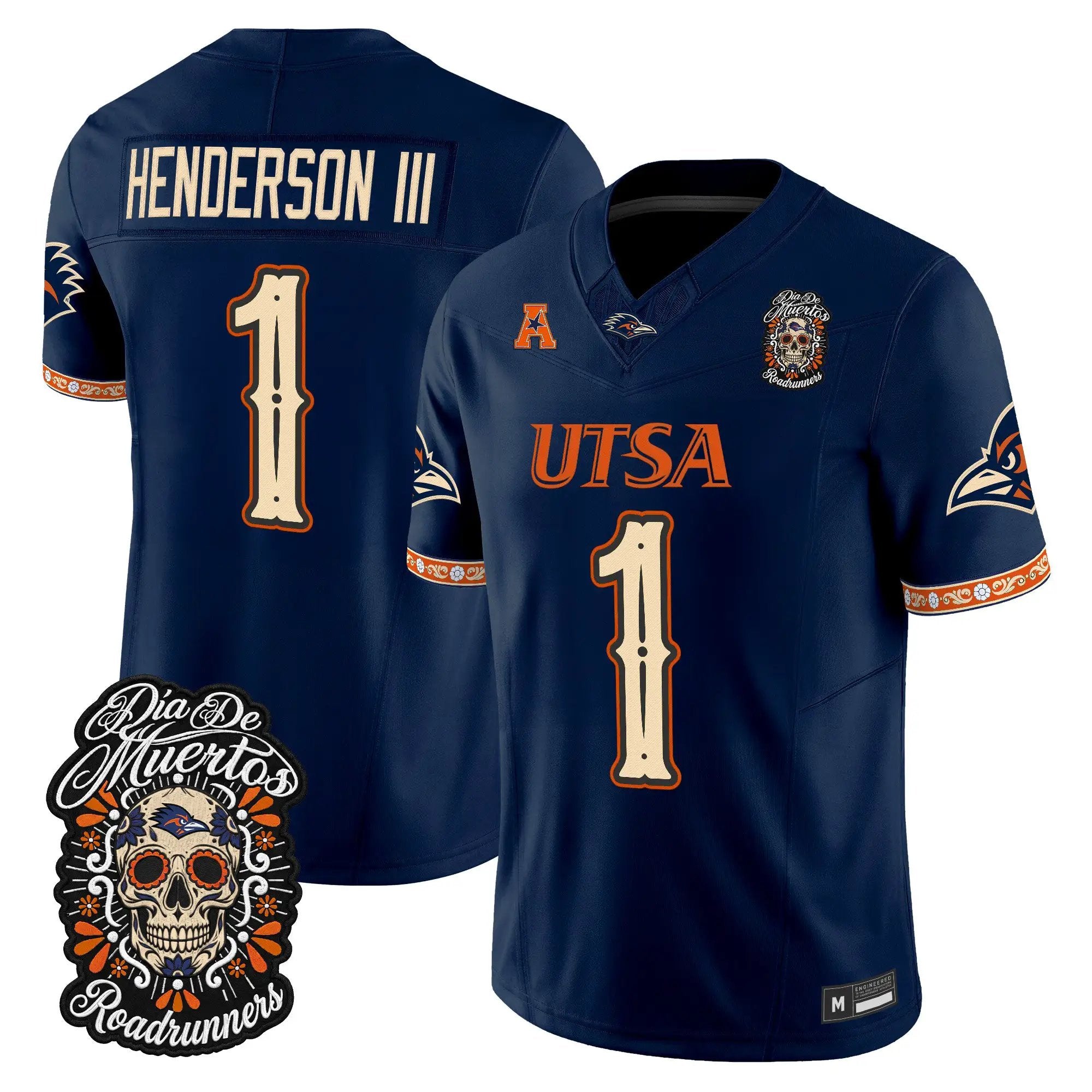 Will Henderson III Jersey #1 UTSA Roadrunners Día de los Muertos Vapor Limited All Stitched - Top Design Fan Will Henderson III Jersey #1 UTSA Roadrunners Día de los Muertos Vapor Limited All Stitched