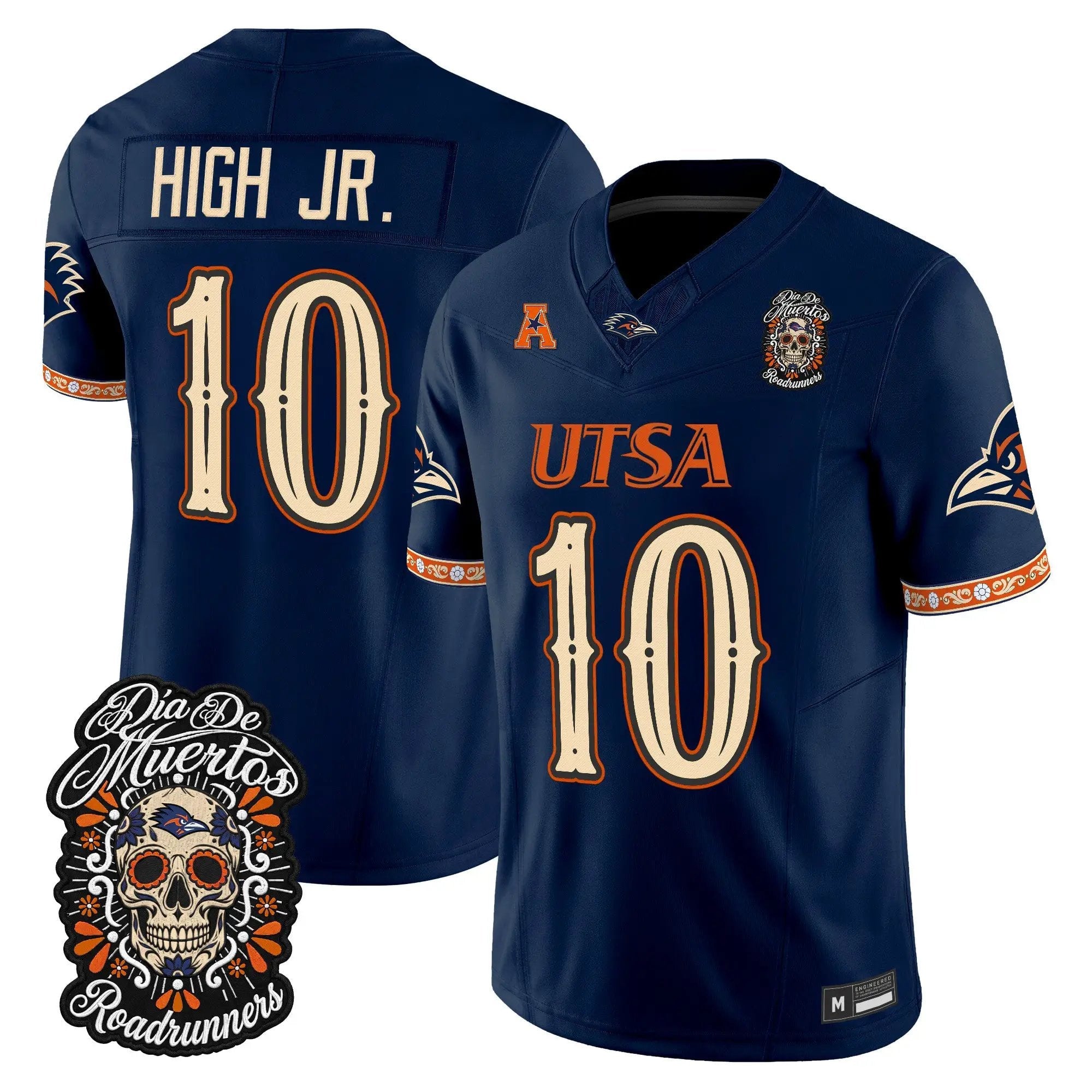 Brandon High Jr. Jersey #10 UTSA Roadrunners Día de los Muertos Vapor Limited All Stitched - Top Design Fan Brandon High Jr. Jersey #10 UTSA Roadrunners Día de los Muertos Vapor Limited All Stitched
